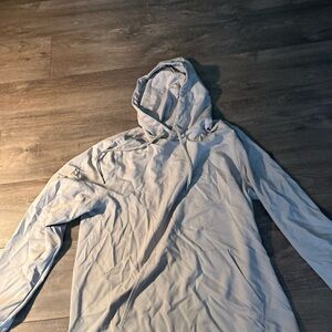 Men's Lightweight Hooded Shirt Jacket in Light Gray